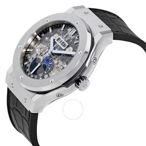 hublot classic fusion aerofusion moonphase sapphire dial titanium men& 39